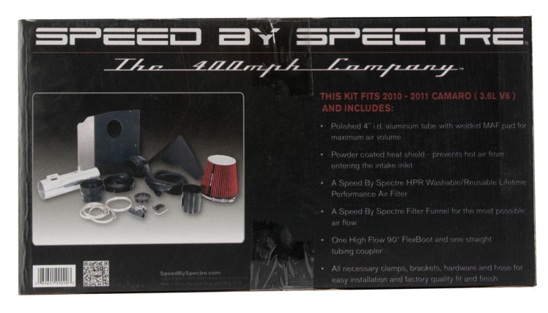 Spectre 10-11 Chevy Camaro V6-3.6L F/I Air Intake Kit - Clear Anodized w/Red Filter Spectre 10-11 Chevy Camaro V6-3.6L F/I Air Intake Kit - Clear Anodized w/Red Filter