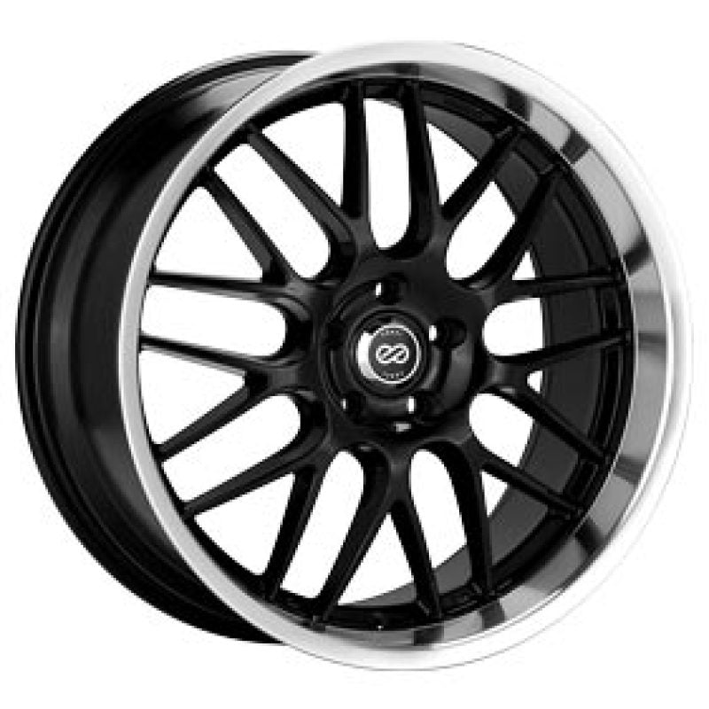 Enkei Lusso 18x7.5 42mm Offset 5x114.3 Bolt Pattern 72.6 Bore Black w/ Machined Lip Wheel Enkei Lusso 18x7.5 42mm Offset 5x114.3 Bolt Pattern 72.6 Bore Black w/ Machined Lip Wheel