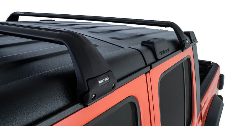 Rhino-Rack 07-22 Jeep Wrangler JK/JL 4 Door Hard Top Vortex SG 2 Bar Roof Rack - Black Rhino-Rack 07-22 Jeep Wrangler JK/JL 4 Door Hard Top Vortex SG 2 Bar Roof Rack - Black