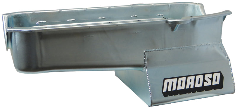 Moroso Pre-80 Chevrolet Small Block (w/Driver Side Dipstick) Wet Sump 7qt 8.25in Steel Oil Pan -Blk Moroso Pre-80 Chevrolet Small Block (w/Driver Side Dipstick) Wet Sump 7qt 8.25in Steel Oil Pan -Blk