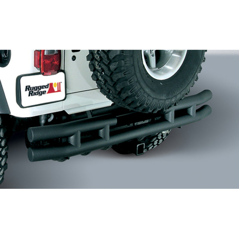 Rugged Ridge 3-In Dbl Tube Rear Bumper w/ Hitch 87-06 Jeep Wrangler Rugged Ridge 3-In Dbl Tube Rear Bumper w/ Hitch 87-06 Jeep Wrangler