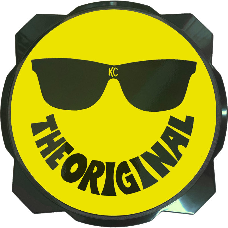 KC HiLiTES 6in. Hard Cover for Gravity Pro6 LED Lights (Single) - Smiley Face- Yellow/Black KC Logo KC HiLiTES 6in. Hard Cover for Gravity Pro6 LED Lights (Single) - Smiley Face- Yellow/Black KC Logo