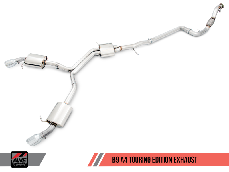 AWE Tuning Audi B9 A4 Touring Edition Exhaust Dual Outlet - Diamond Black Tips (Includes DP) AWE Tuning Audi B9 A4 Touring Edition Exhaust Dual Outlet - Diamond Black Tips (Includes DP)