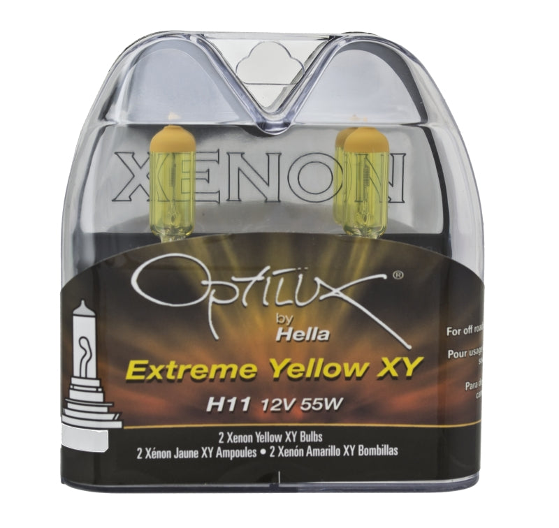 Hella Optilux H11 55W XY Extreme Yellow Bulbs (Pair) Hella Optilux H11 55W XY Extreme Yellow Bulbs (Pair)
