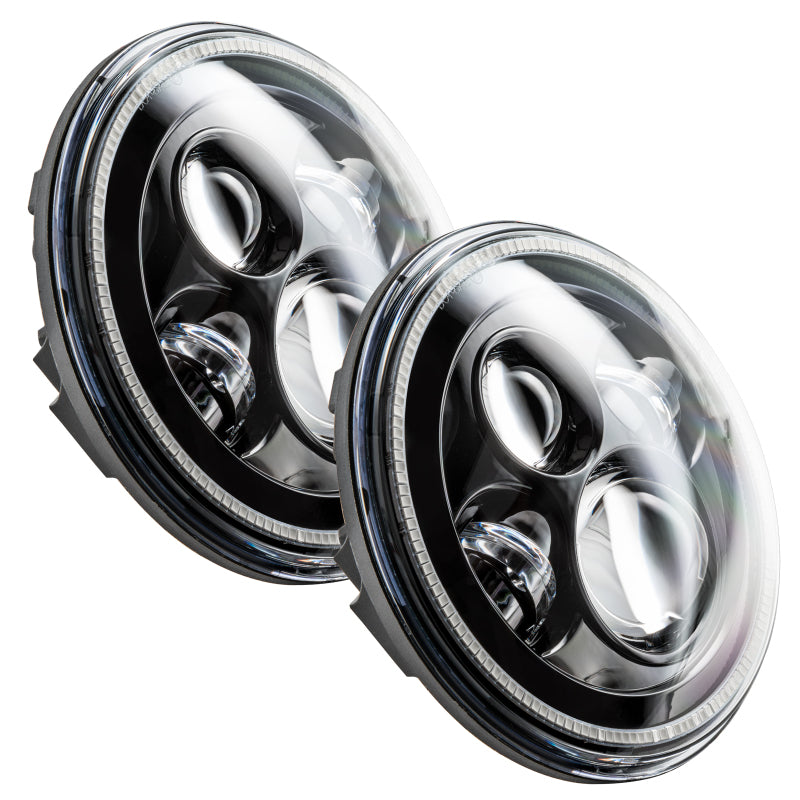 Oracle 7in High Powered LED Headlights - Black Bezel - Blue Oracle 7in High Powered LED Headlights - Black Bezel - Blue