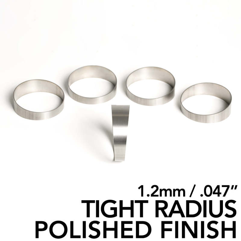 Ticon Industries 4in Pie Cut 1D Tight Radius 1.2mm/.047in (5 Pack) - POLISHED Ticon Industries 4in Pie Cut 1D Tight Radius 1.2mm/.047in (5 Pack) - POLISHED