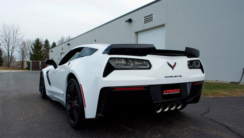 Corsa 2015+ Chevrolet Corvette C7 Z06 2.75in Dual Rear Xtreme Cat-Back Exhaust w/ Quad Polis Corsa 2015+ Chevrolet Corvette C7 Z06 2.75in Dual Rear Xtreme Cat-Back Exhaust w/ Quad Polis