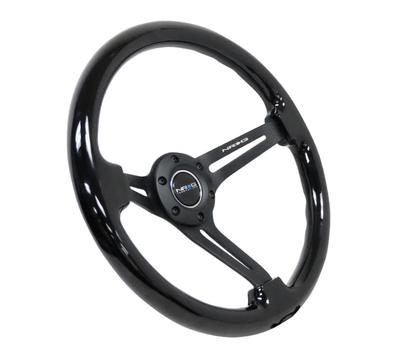 NRG Reinforced Steering Wheel (350mm / 3in. Deep) Blk Wood w/Blk Matte Spoke/Black Center Mark NRG Reinforced Steering Wheel (350mm / 3in. Deep) Blk Wood w/Blk Matte Spoke/Black Center Mark