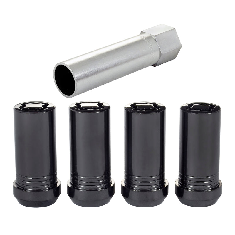 McGard Wheel Lock Nut Set - 4pk. (Tuner / Cone Seat) 1/2-20 / 13/16 Hex / 1.60in. Length - Black McGard Wheel Lock Nut Set - 4pk. (Tuner / Cone Seat) 1/2-20 / 13/16 Hex / 1.60in. Length - Black