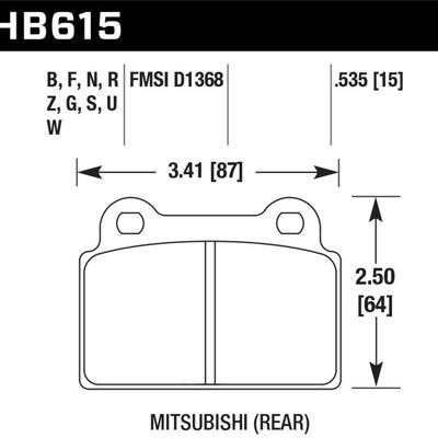 Hawk EVO X HPS Street Rear Brake Pads