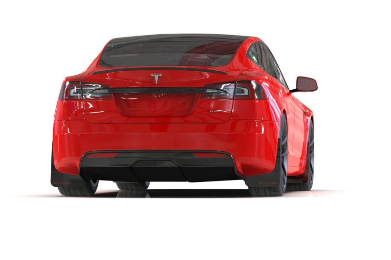 Rally Armor 21-24 Tesla Model S / S Plaid Black UR Mud Flap w/White Logo Rally Armor 21-24 Tesla Model S / S Plaid Black UR Mud Flap w/White Logo