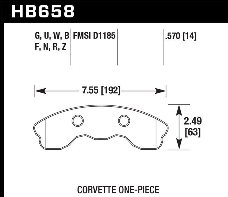 Hawk 06-10 Chevy Corvette (Improved Pad Design) Front HP+ Sreet Brake Pads Hawk 06-10 Chevy Corvette (Improved Pad Design) Front HP+ Sreet Brake Pads