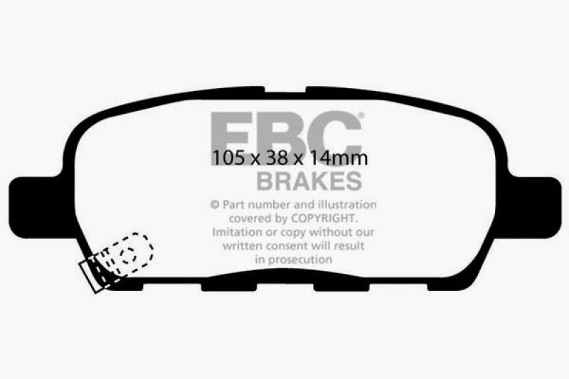 EBC 02 Infiniti G35 3.5 w/o DCS Redstuff Rear Brake Pads EBC 02 Infiniti G35 3.5 w/o DCS Redstuff Rear Brake Pads