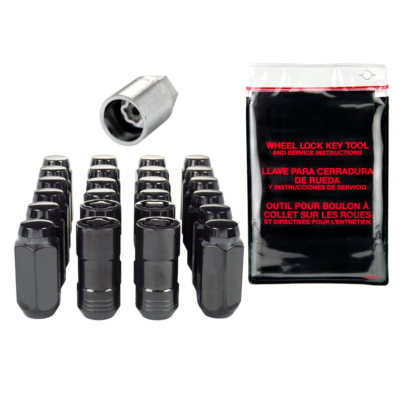 McGard 6 Lug Hex Install Kit w/Locks (Cone Seat Nut) M14X1.5 / 13/16 Hex / 1.945in. Length - Black McGard 6 Lug Hex Install Kit w/Locks (Cone Seat Nut) M14X1.5 / 13/16 Hex / 1.945in. Length - Black
