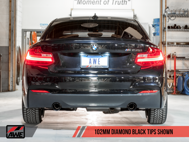AWE Tuning BMW F22 M235i / M240i Touring Edition Axle-Back Exhaust - Diamond Black Tips (90mm) AWE Tuning BMW F22 M235i / M240i Touring Edition Axle-Back Exhaust - Diamond Black Tips (90mm)