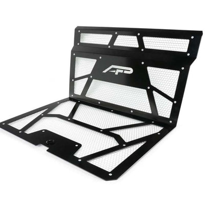 Agency Power 14-18 Polaris RZR XP 1000 / XP Turbo Vented Engine Cover - Gloss Black/Raw Mesh