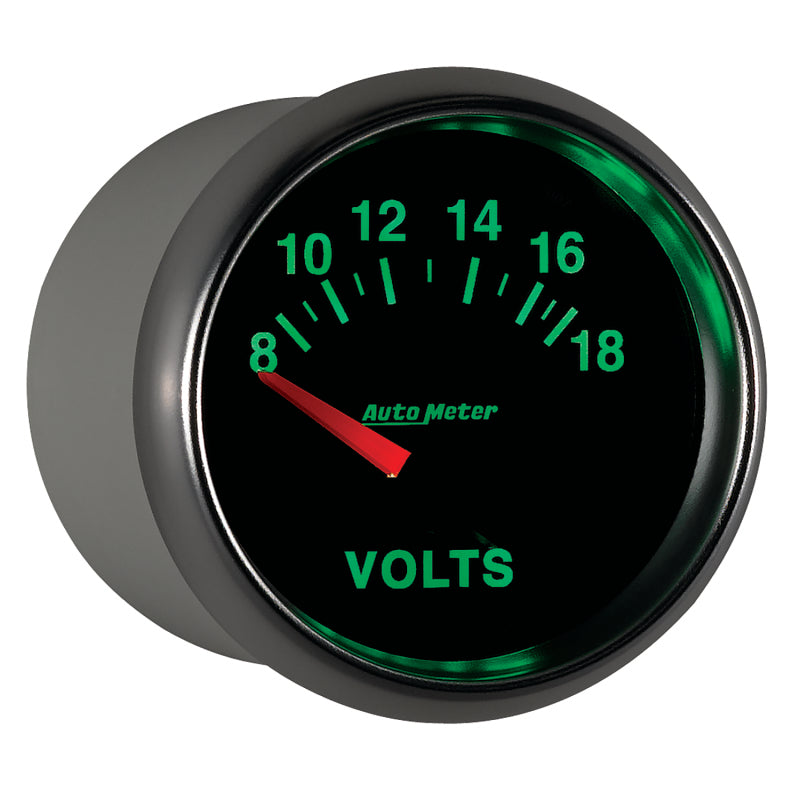 Autometer GS 52mm 8-18 Volts Short Sweep Electronic Voltmeter Gauge Autometer GS 52mm 8-18 Volts Short Sweep Electronic Voltmeter Gauge