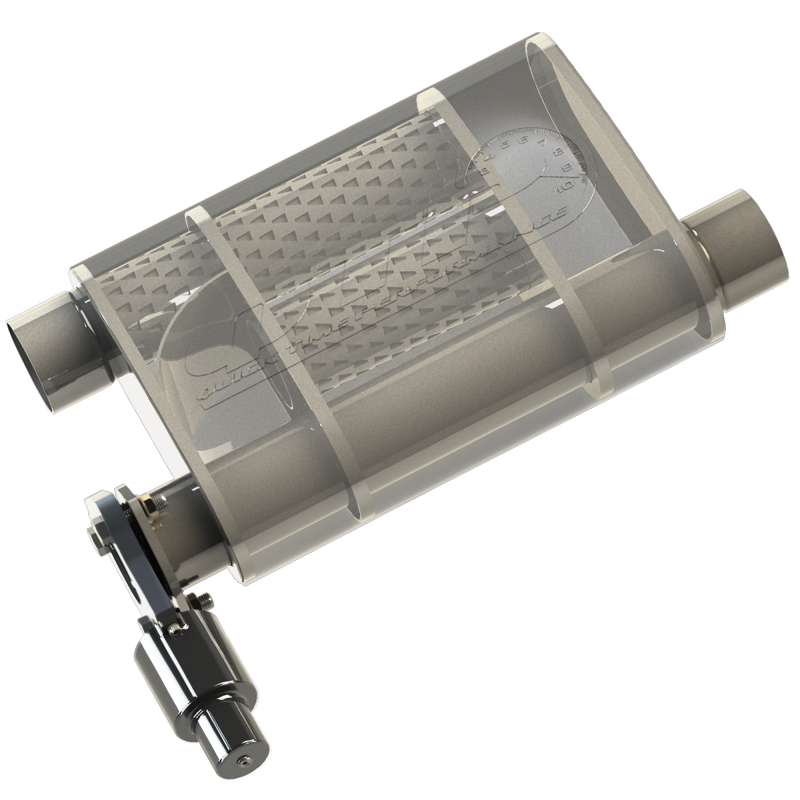 QTP 2.5in Weld-On 304SS Screamer Muffler Short Case w/Bolt-On QTEC Electric Cutout QTP 2.5in Weld-On 304SS Screamer Muffler Short Case w/Bolt-On QTEC Electric Cutout