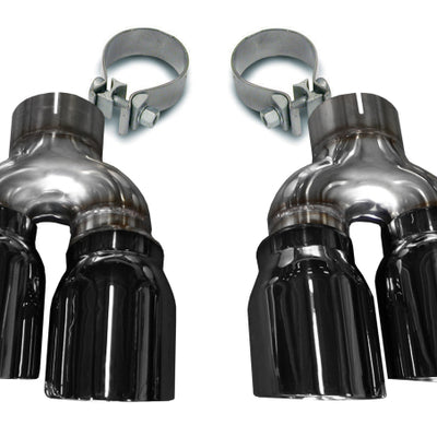 Corsa 2016-2019 Cadillac ATS 3.6T 4in Inlet / 4in Outlet Twin Black Tip Kit (For Corsa Exhaust Only)