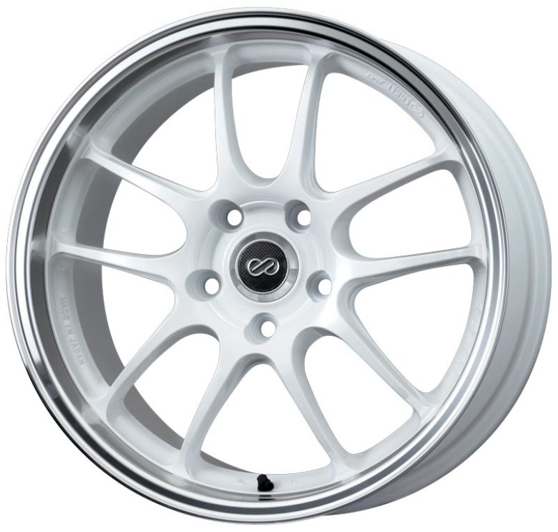 Enkei PF01SS 17x9 5x114.3 48mm Offset 75mm Bore Diameter White with Machined Lip Wheel Enkei PF01SS 17x9 5x114.3 48mm Offset 75mm Bore Diameter White with Machined Lip Wheel