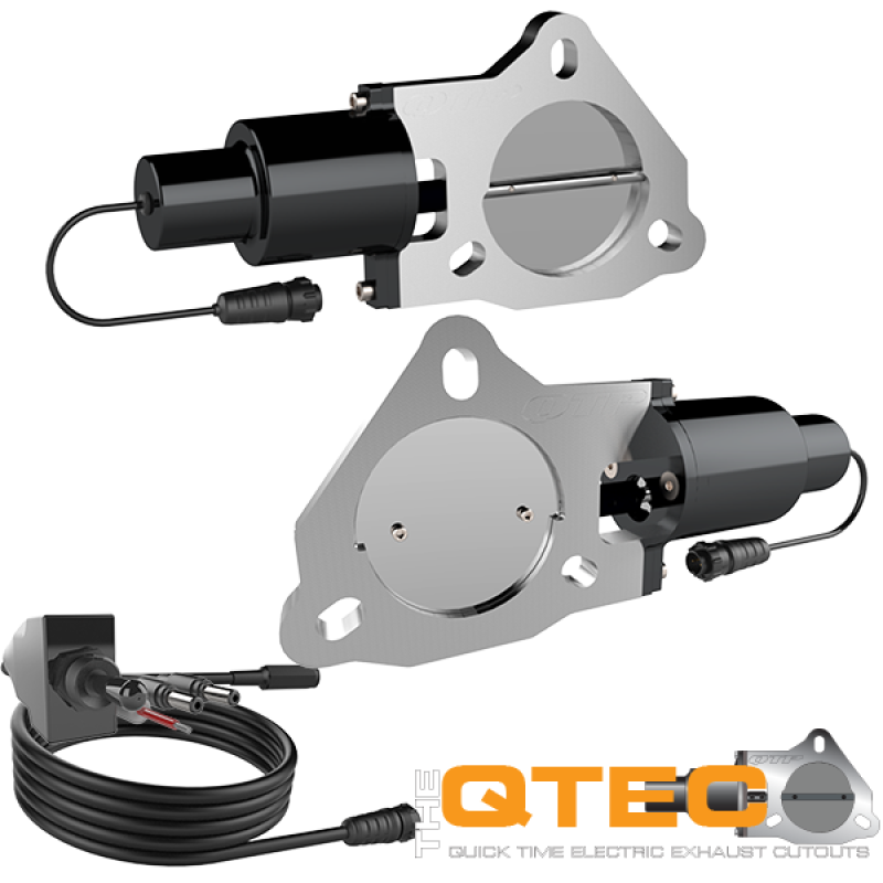 QTP 3in Bolt-On QTEC Dual Electric Cutout Valves - Pair QTP 3in Bolt-On QTEC Dual Electric Cutout Valves - Pair