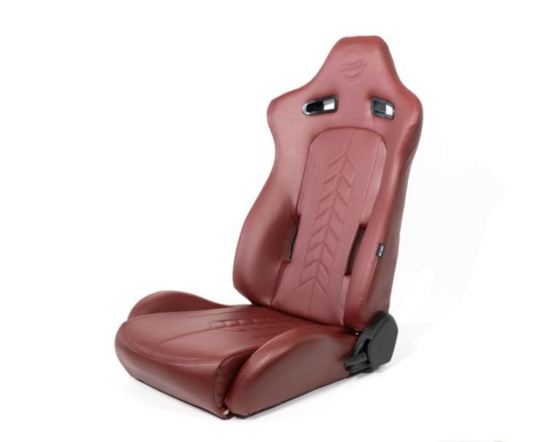 NRG Reclinable Sport Seats (Pair) The Arrow Maroon Vinyl w/ Pressed NRG logo w/ Maroon Stitch NRG Reclinable Sport Seats (Pair) The Arrow Maroon Vinyl w/ Pressed NRG logo w/ Maroon Stitch
