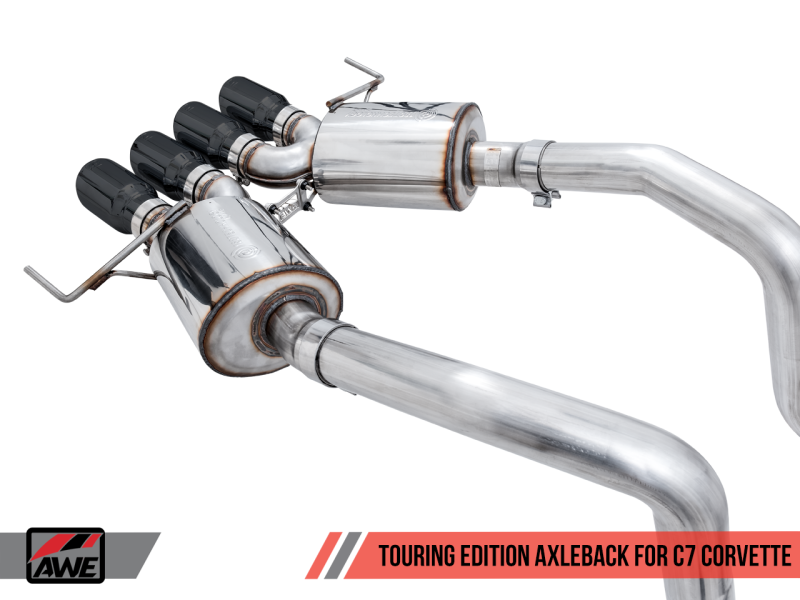AWE Tuning 14-19 Chevy Corvette C7 Z06/ZR1 Touring Edition Axle-Back Exhaust w/Black Tips AWE Tuning 14-19 Chevy Corvette C7 Z06/ZR1 Touring Edition Axle-Back Exhaust w/Black Tips