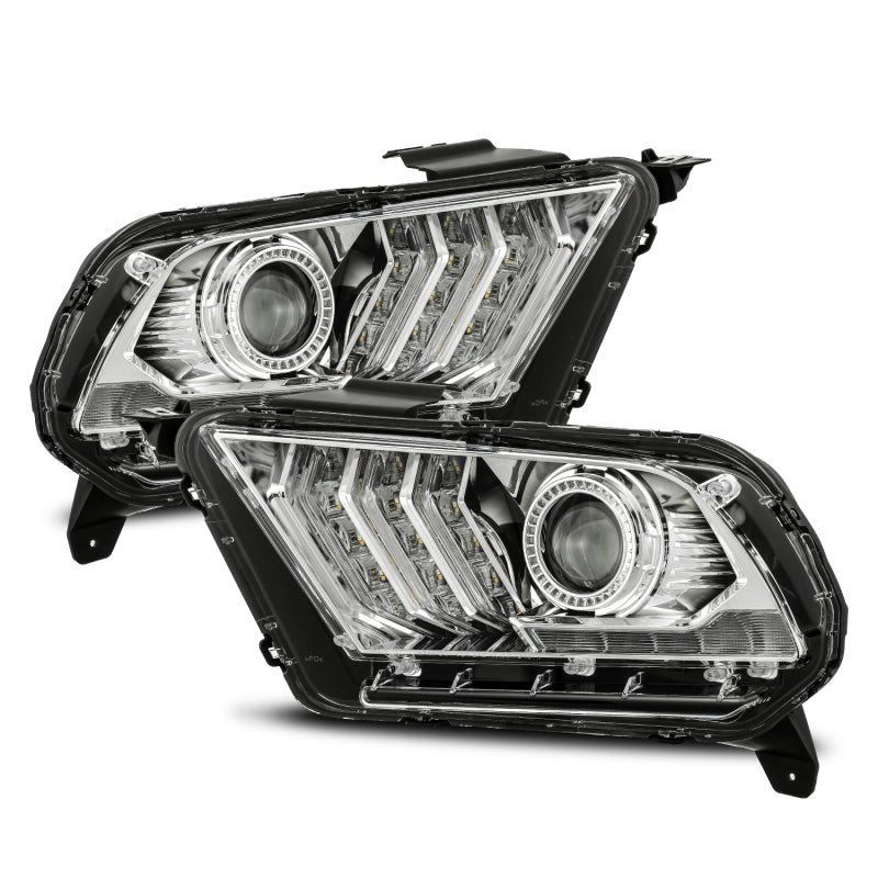 AlphaRex 10-12 Ford Mustang PRO-Series Projector Headlights Plank Style Chrome w/Top/Bottom DRL AlphaRex 10-12 Ford Mustang PRO-Series Projector Headlights Plank Style Chrome w/Top/Bottom DRL