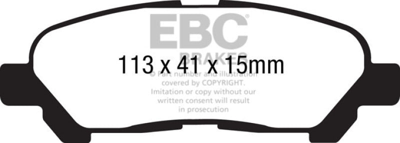 EBC 09-13 Toyota Highlander 2.7 2WD/4WD Ultimax2 Rear Brake Pads EBC 09-13 Toyota Highlander 2.7 2WD/4WD Ultimax2 Rear Brake Pads