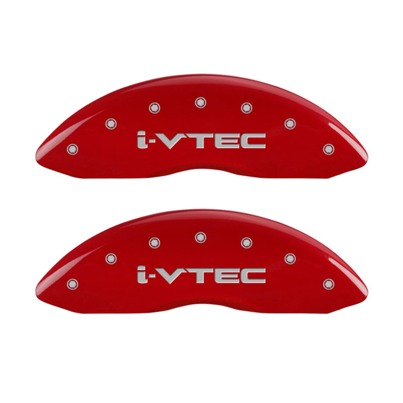 MGP 4 Caliper Covers Engraved Front & Rear i-Vtec Red finish silver ch MGP 4 Caliper Covers Engraved Front & Rear i-Vtec Red finish silver ch