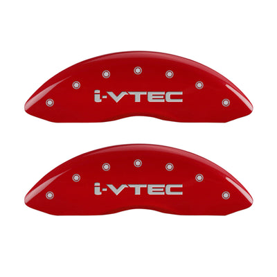 MGP 4 Caliper Covers Engraved Front & Rear i-Vtec Red finish silver ch