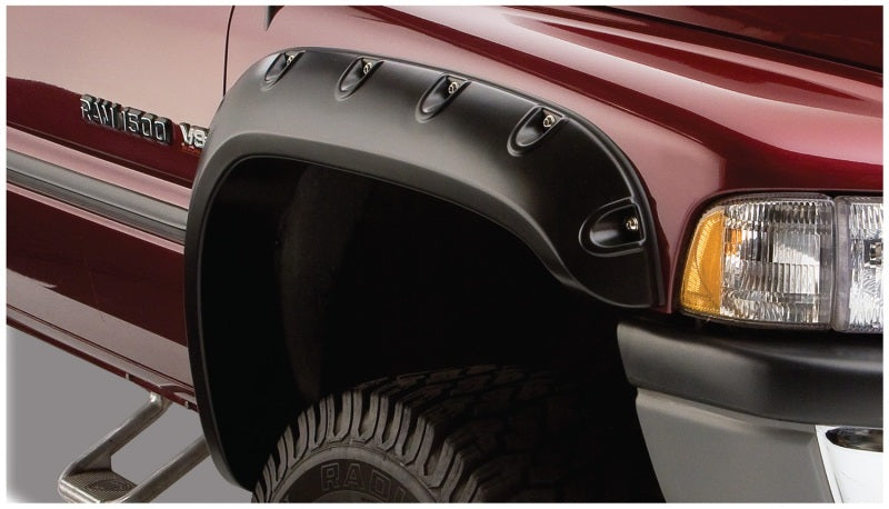 Bushwacker 02-08 Dodge Ram 1500 Fleetside Pocket Style Flares 4pc 75.9/76.3/97.9in Bed - Black Bushwacker 02-08 Dodge Ram 1500 Fleetside Pocket Style Flares 4pc 75.9/76.3/97.9in Bed - Black