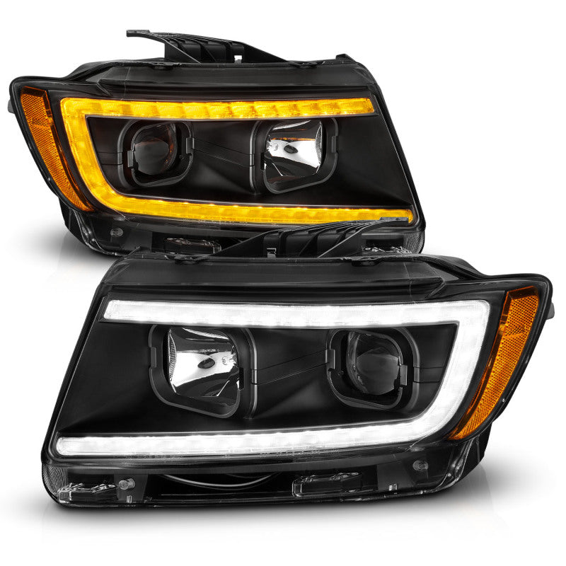 ANZO 11-13 Jeep Grand Cherokee (Factory Halogen Only) Projector Headlights w/Light Bar Swtchbk Black ANZO 11-13 Jeep Grand Cherokee (Factory Halogen Only) Projector Headlights w/Light Bar Swtchbk Black