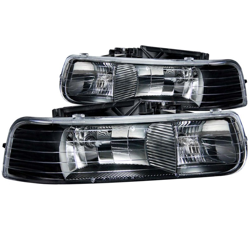 ANZO 1999-2002 Chevrolet Silverado 1500 Crystal Headlights Black ANZO 1999-2002 Chevrolet Silverado 1500 Crystal Headlights Black