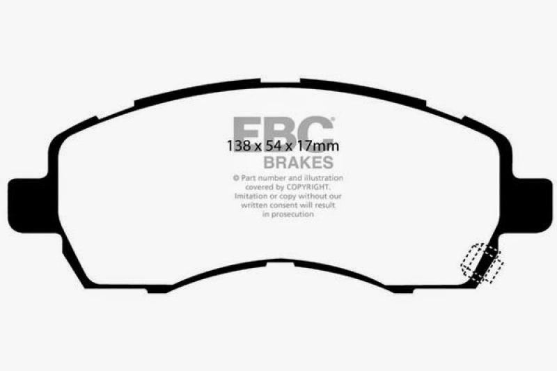 EBC 97-98 Subaru Impreza 1.8 Yellowstuff Front Brake Pads EBC 97-98 Subaru Impreza 1.8 Yellowstuff Front Brake Pads
