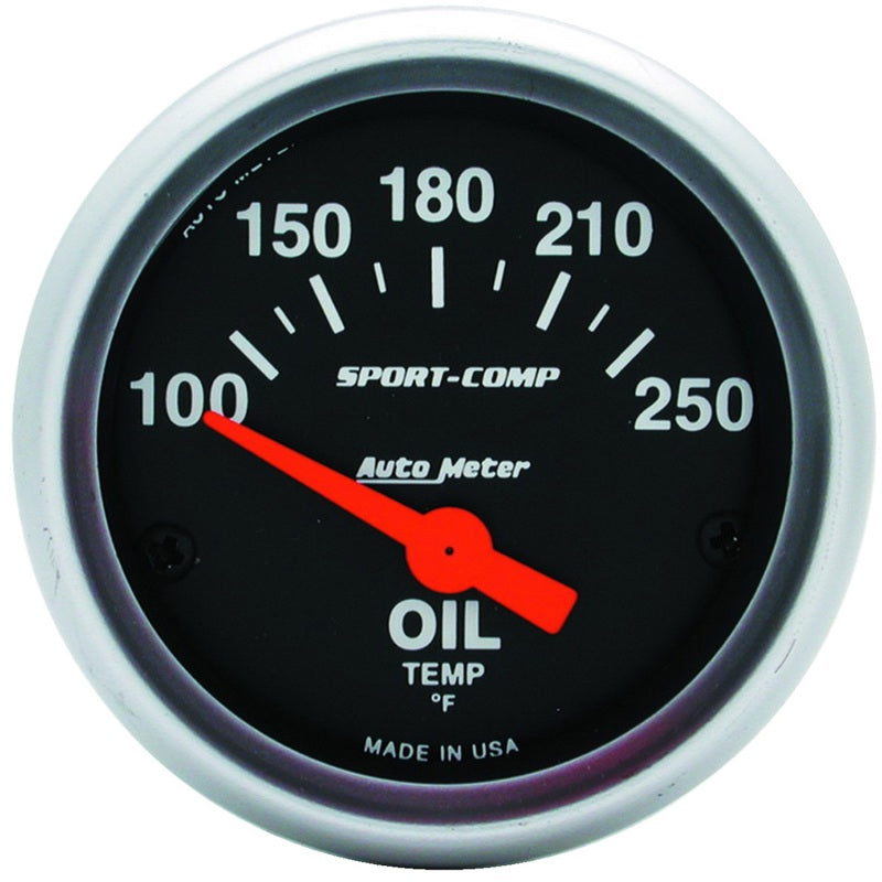 Autometer Sport-Comp 52mm SSE 100-250F Oil Temperature Gauge Autometer Sport-Comp 52mm SSE 100-250F Oil Temperature Gauge