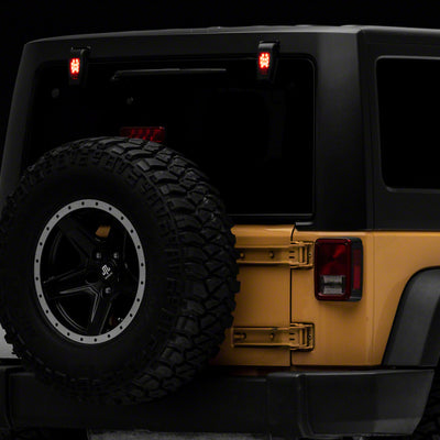 Raxiom 07-18 Jeep Wrangler JK w/ Hard Top Axial Series Rear Window Glass Hinge LED Lights