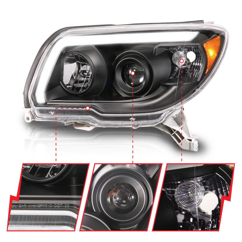 ANZO 06-09 Toyota 4 Runner Projector Headlights Plank Style - Black ANZO 06-09 Toyota 4 Runner Projector Headlights Plank Style - Black