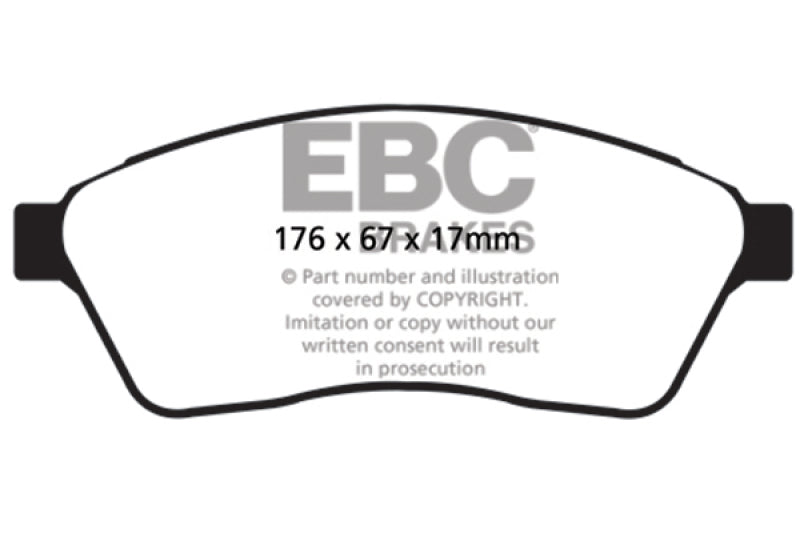 EBC 10-11 Cadillac SRX 2.8 Turbo Greenstuff Front Brake Pads EBC 10-11 Cadillac SRX 2.8 Turbo Greenstuff Front Brake Pads