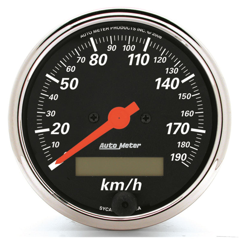 Autometer 3-1/8in Electric 0-190km/h Double Chrome Bezel Speedometer Gauge Autometer 3-1/8in Electric 0-190km/h Double Chrome Bezel Speedometer Gauge