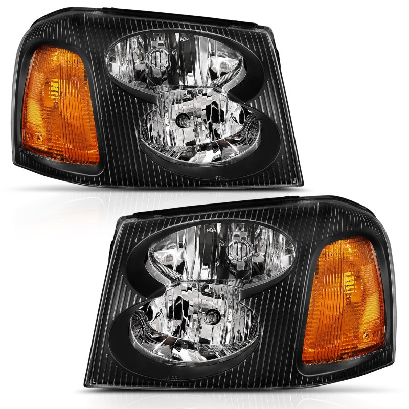 ANZO 2002-2009 Gmc Envoy Crystal Headlight  Black Amber ANZO 2002-2009 Gmc Envoy Crystal Headlight  Black Amber