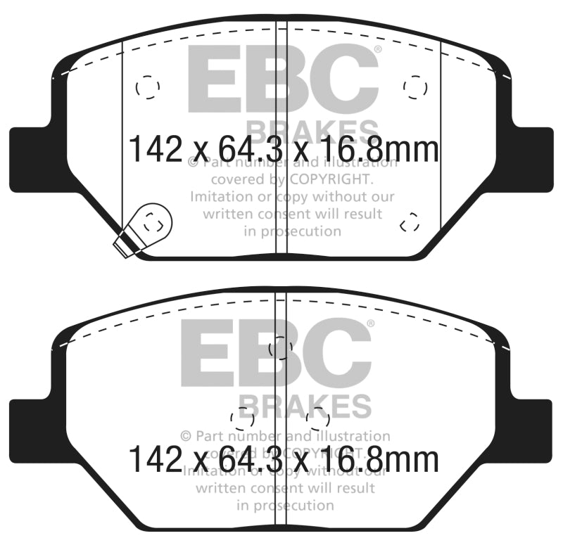 EBC 15-18 Chevrolet Camaro Ultimax Replacement Front Brake Pads EBC 15-18 Chevrolet Camaro Ultimax Replacement Front Brake Pads