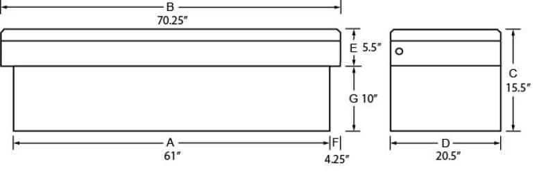 Tradesman Aluminum Single Lid Cross Bed Truck Tool Box (70in.) - Black Tradesman Aluminum Single Lid Cross Bed Truck Tool Box (70in.) - Black