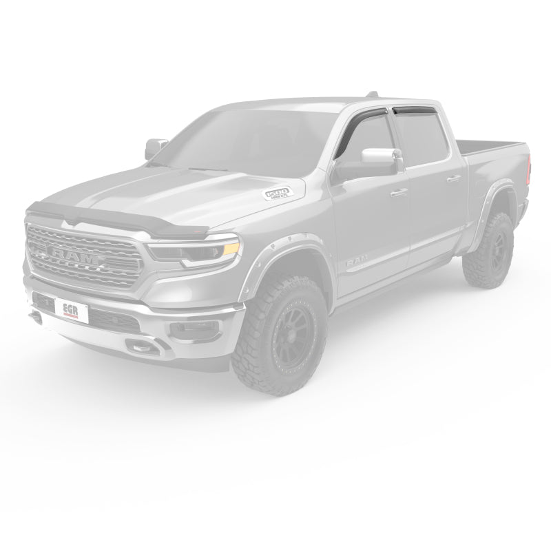 EGR 2019 Dodge Ram 1500 Crew Cab Tape-On Window Visors Set of 4 - Dark Smoke EGR 2019 Dodge Ram 1500 Crew Cab Tape-On Window Visors Set of 4 - Dark Smoke