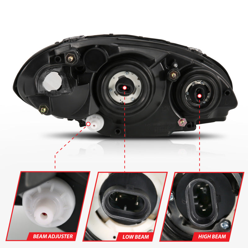 ANZO 2001-2005 Chrysler Pt Cruiser Crystal Headlight Chrome Amber (OE) ANZO 2001-2005 Chrysler Pt Cruiser Crystal Headlight Chrome Amber (OE)