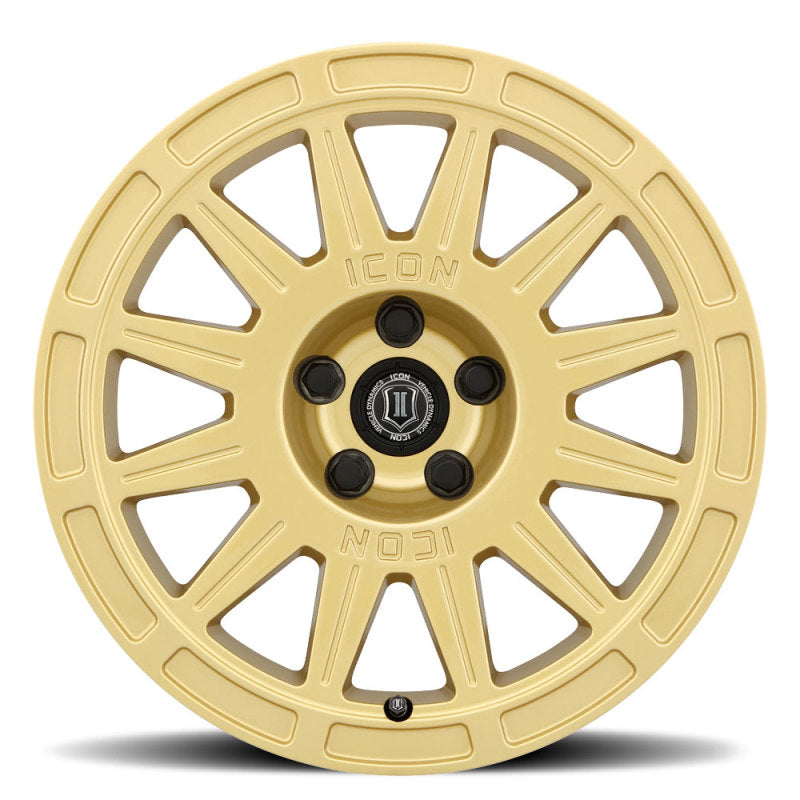 ICON Ricochet 17x8 5x4.5 38mm Offset 6in BS - Gloss Gold Wheel ICON Ricochet 17x8 5x4.5 38mm Offset 6in BS - Gloss Gold Wheel