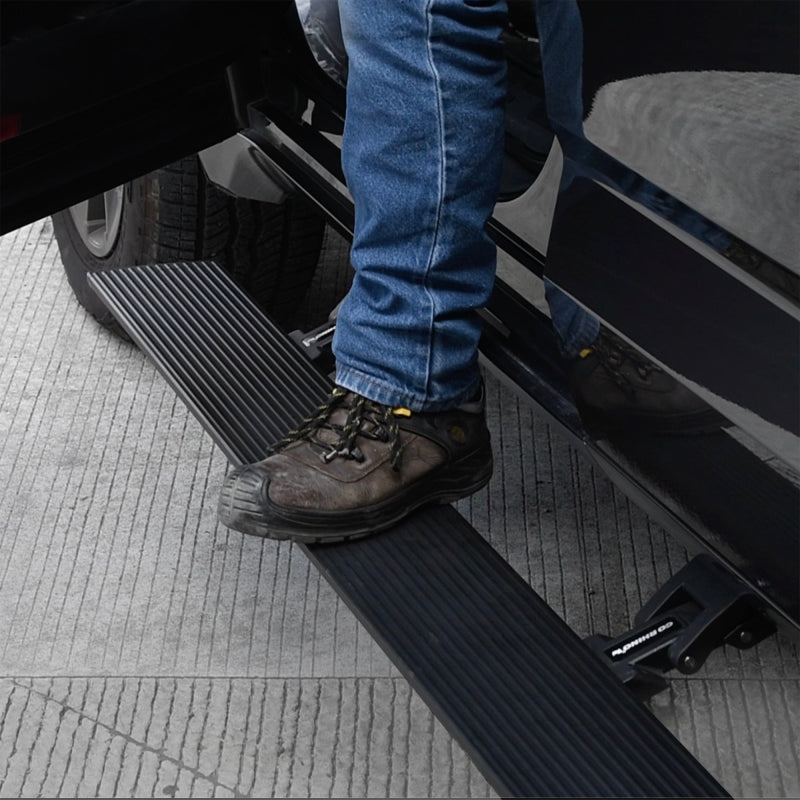 Go Rhino 22-23 Toyota Tundra CrewMax Cab 4dr E-BOARD E1 Electric Running Board Kit - Tex. Blk Go Rhino 22-23 Toyota Tundra CrewMax Cab 4dr E-BOARD E1 Electric Running Board Kit - Tex. Blk