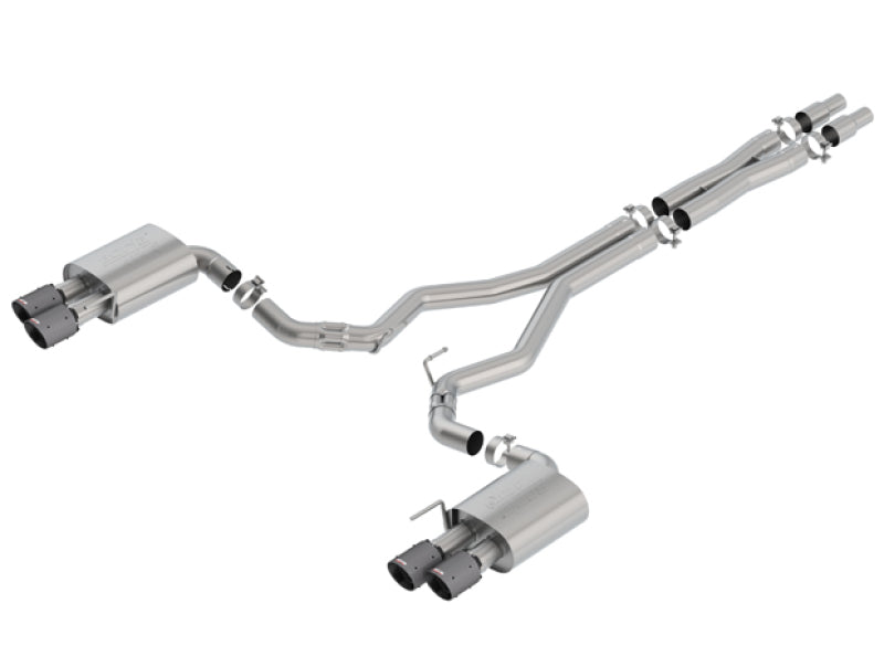 Borla 18-19 Ford Mustang GT 5.0L Coupe w/o Valves ATAK 3in Cat-Back Exhaust-Blk Carbon Fiber Tips Borla 18-19 Ford Mustang GT 5.0L Coupe w/o Valves ATAK 3in Cat-Back Exhaust-Blk Carbon Fiber Tips