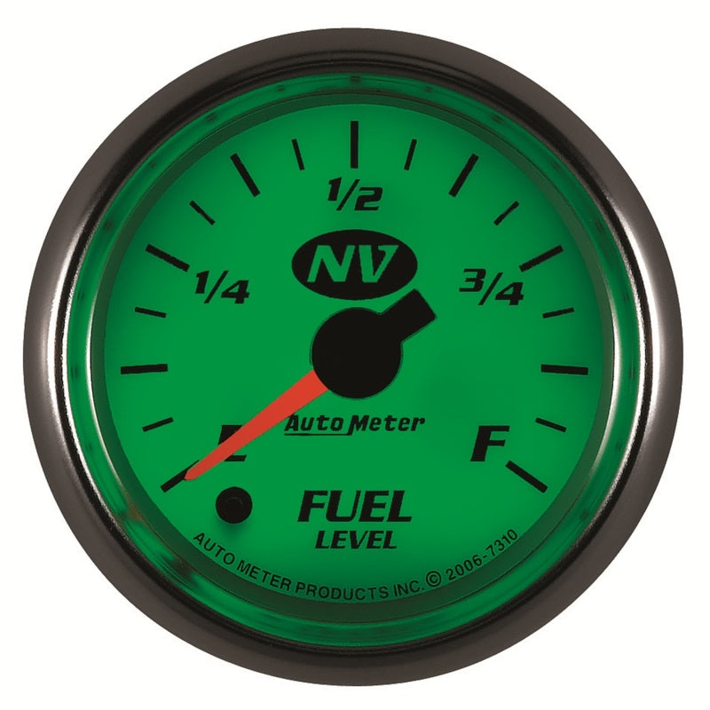 AutoMeter Gauge Fuel Level 2-1/16in. 0-280 Ohm Programmable NV AutoMeter Gauge Fuel Level 2-1/16in. 0-280 Ohm Programmable NV