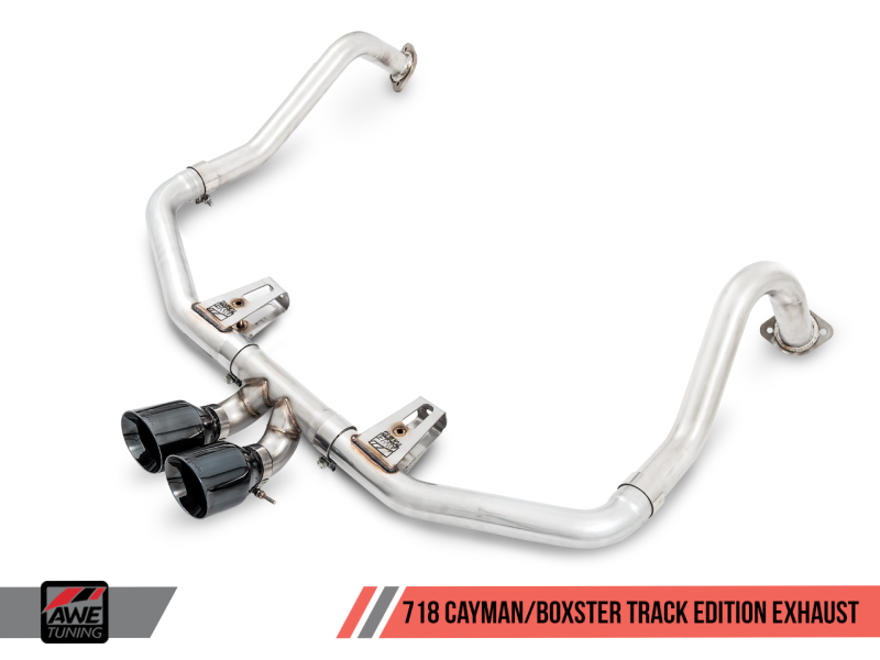 AWE Tuning Porsche 718 Boxster / Cayman Track Edition Exhaust - Diamond Black Tips AWE Tuning Porsche 718 Boxster / Cayman Track Edition Exhaust - Diamond Black Tips